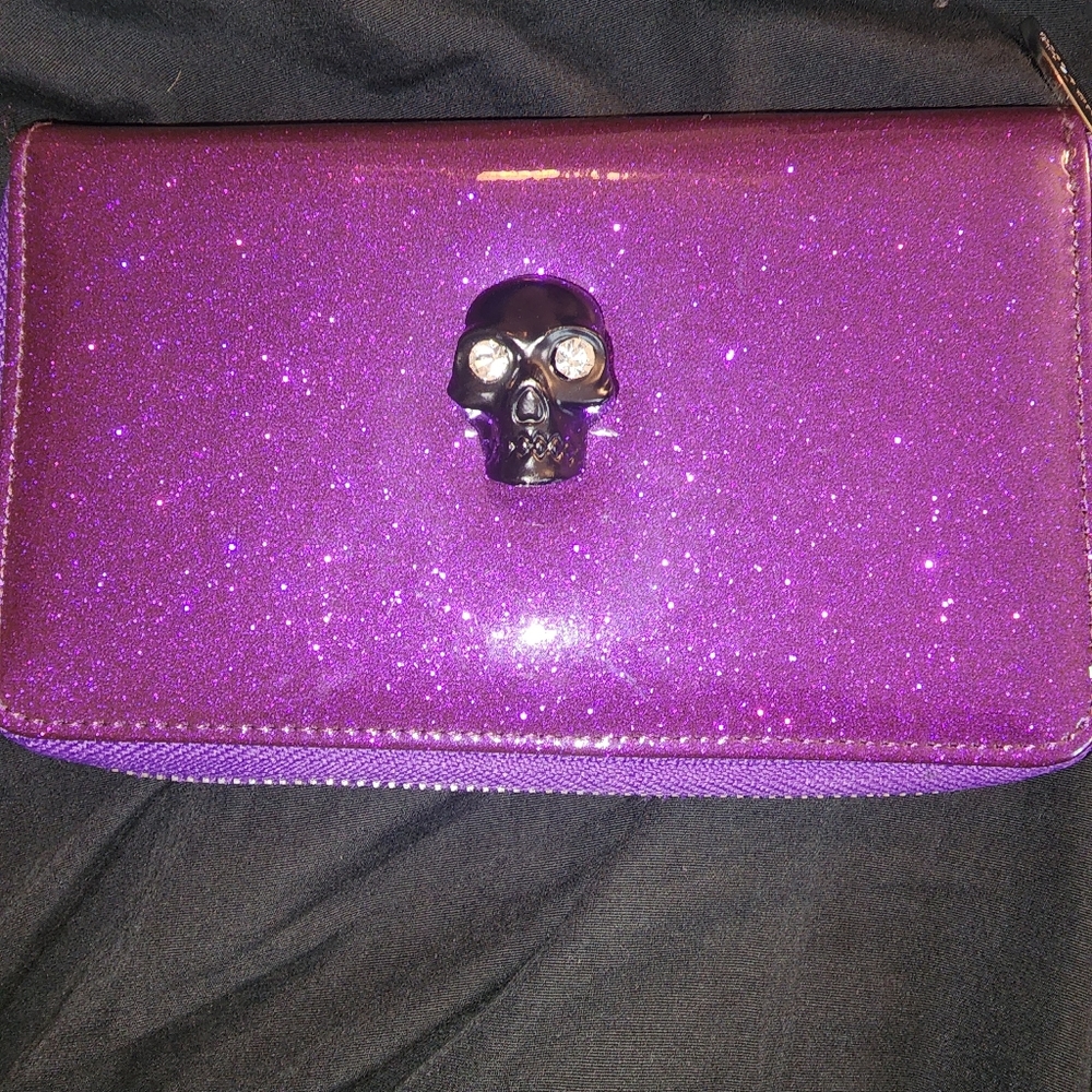 Purple glitter wallet